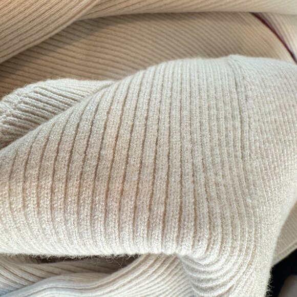 NEW Ann Taylor Cream Toned Pearl Cuff Sweater - Picture 10 of 11